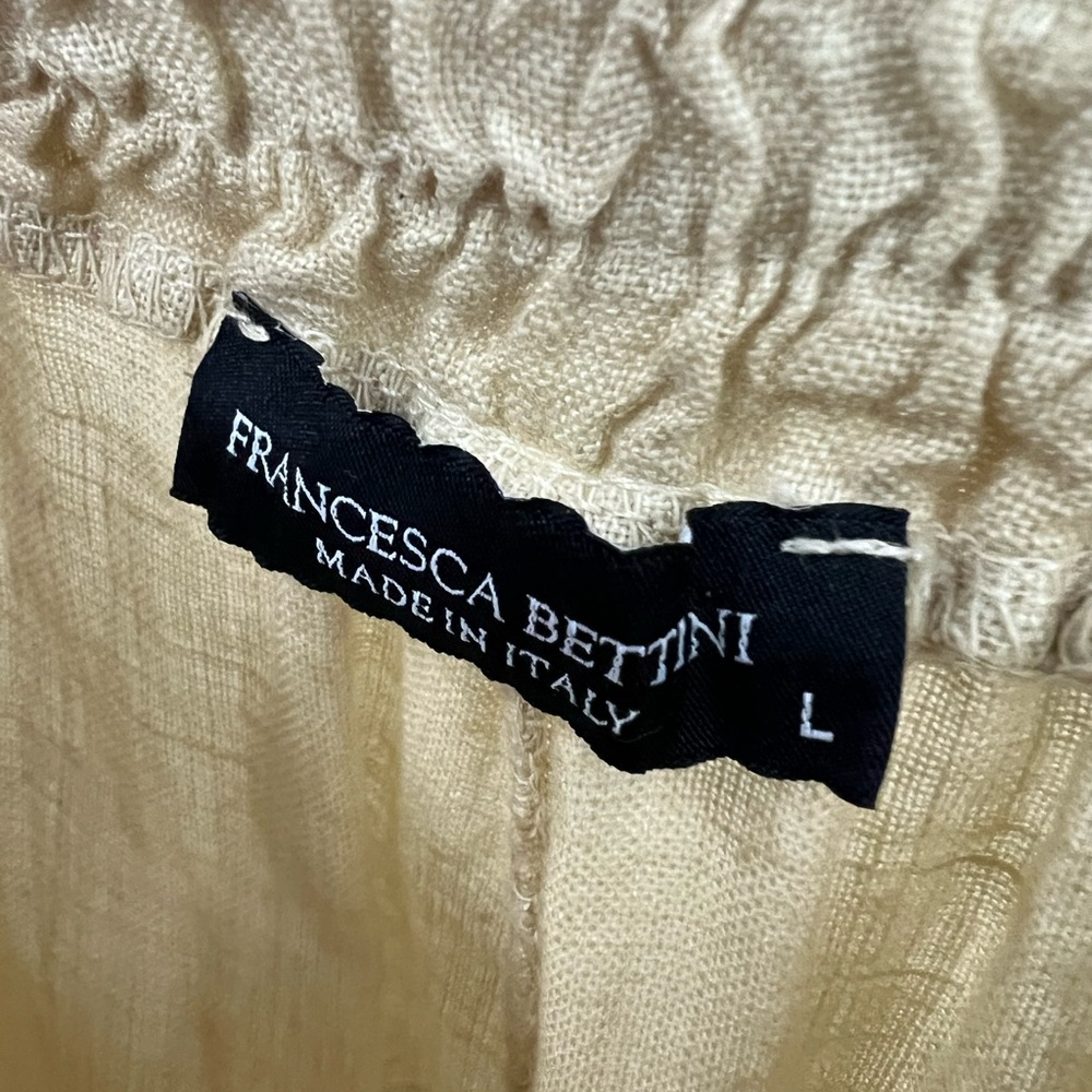 Francesca Bettini linen crochet trim wide leg pants - Picture 6 of 7
